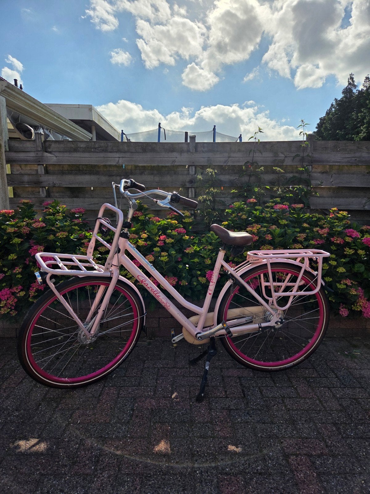 Roze Gazelle Miss Grace damesfiets, Fietsen en Brommers, Fietsen | Dames | Damesfietsen, Ophalen, Terugtraprem, Gebruikt, Versnellingen