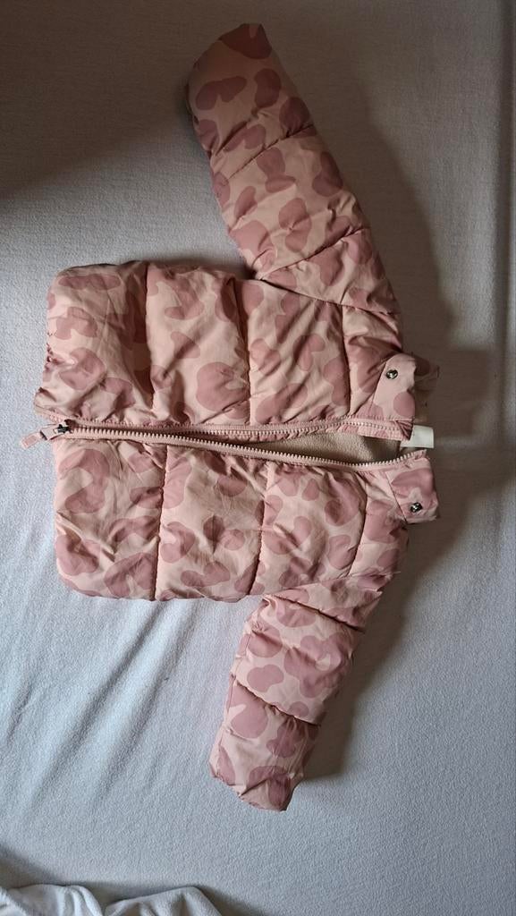 Winterjas met Capuchon maat 80, Kinderen en Baby's, Babykleding | Maat 80, Ophalen, Meisje, H&M, Zo goed als nieuw