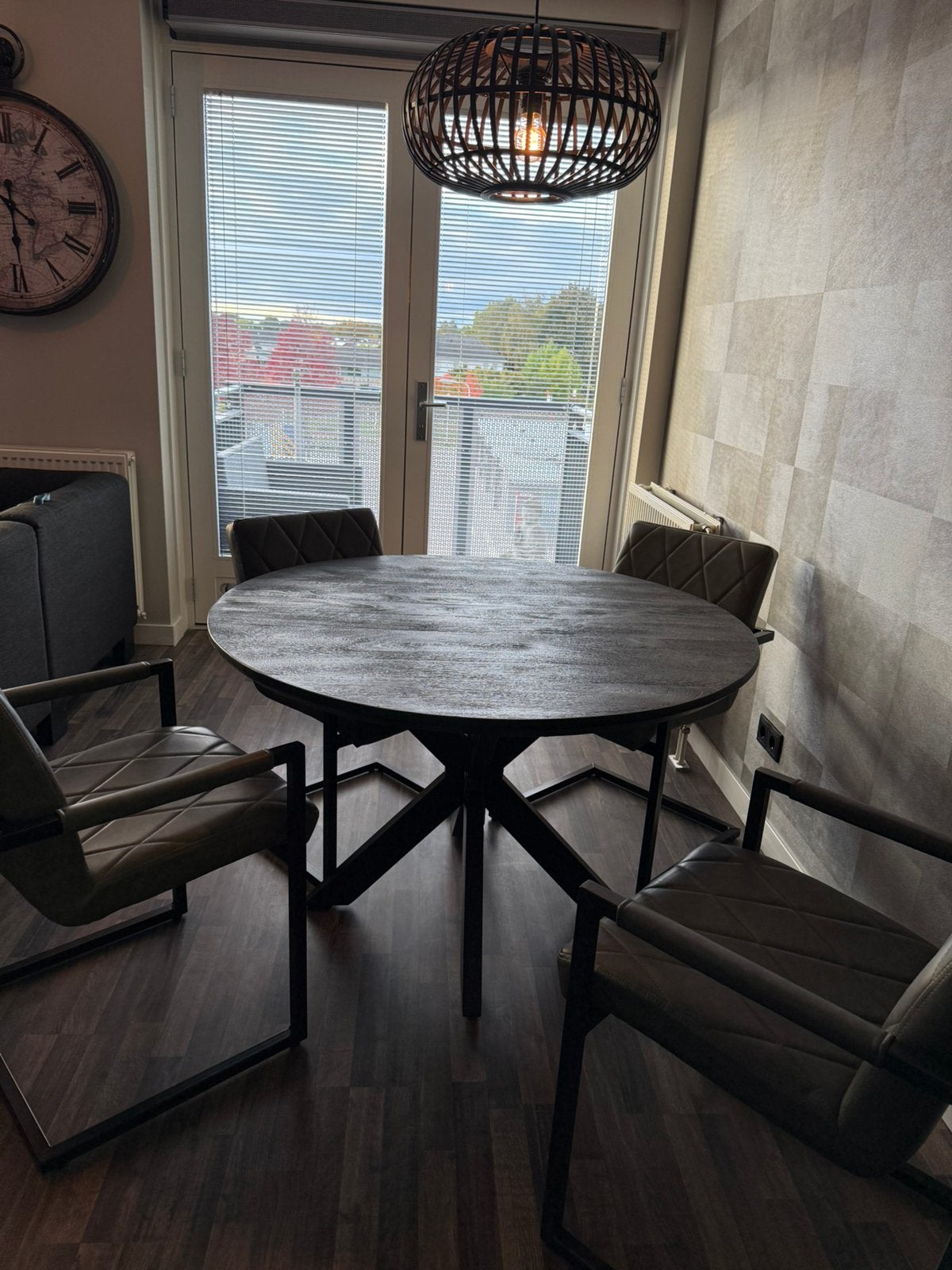 Ronde eettafel 120cm, Huis en Inrichting, Ophalen, Gebruikt, 100 tot 150 cm, Rond