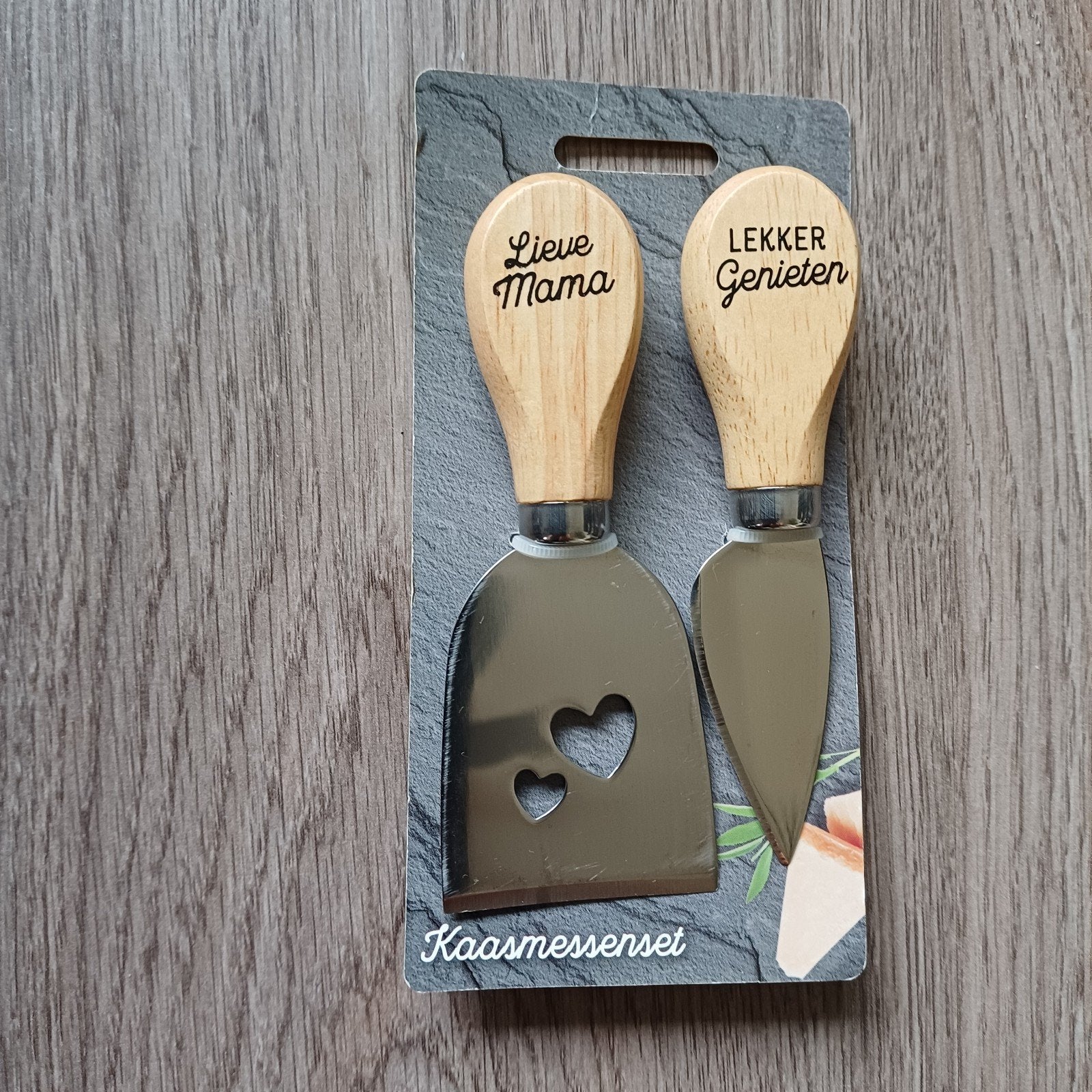 NIEUW Kaasmessen set "mama" 2 stuks., Huis en Inrichting, Keuken | Bestek, Ophalen of Verzenden, Nieuw, Rvs of Chroom
