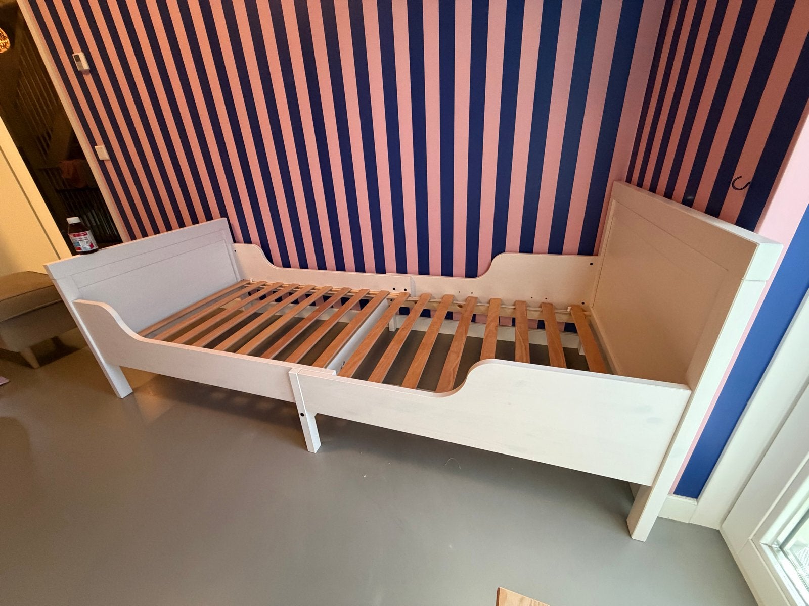 2x IKEA Sundvik meegroeibed met lattenbodem, Ophalen, Eenpersoons, Wit, 190 cm of minder