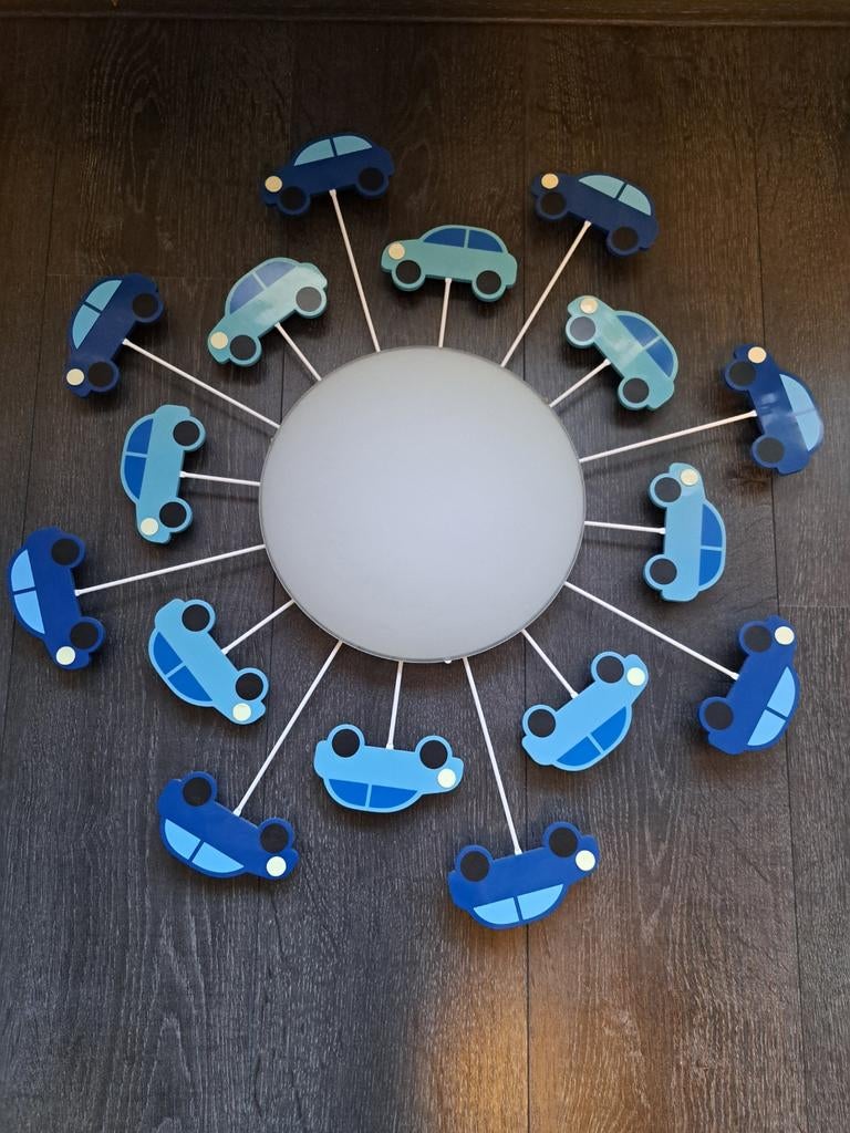 EGLO lamp auto's blauw wit 63 cm., Ophalen of Verzenden, Zo goed als nieuw, Glas, Minder dan 50 cm