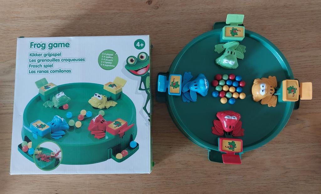 Frog Game, Kikker Grijpspel, Drie of vier spelers, Ophalen, Zo goed als nieuw