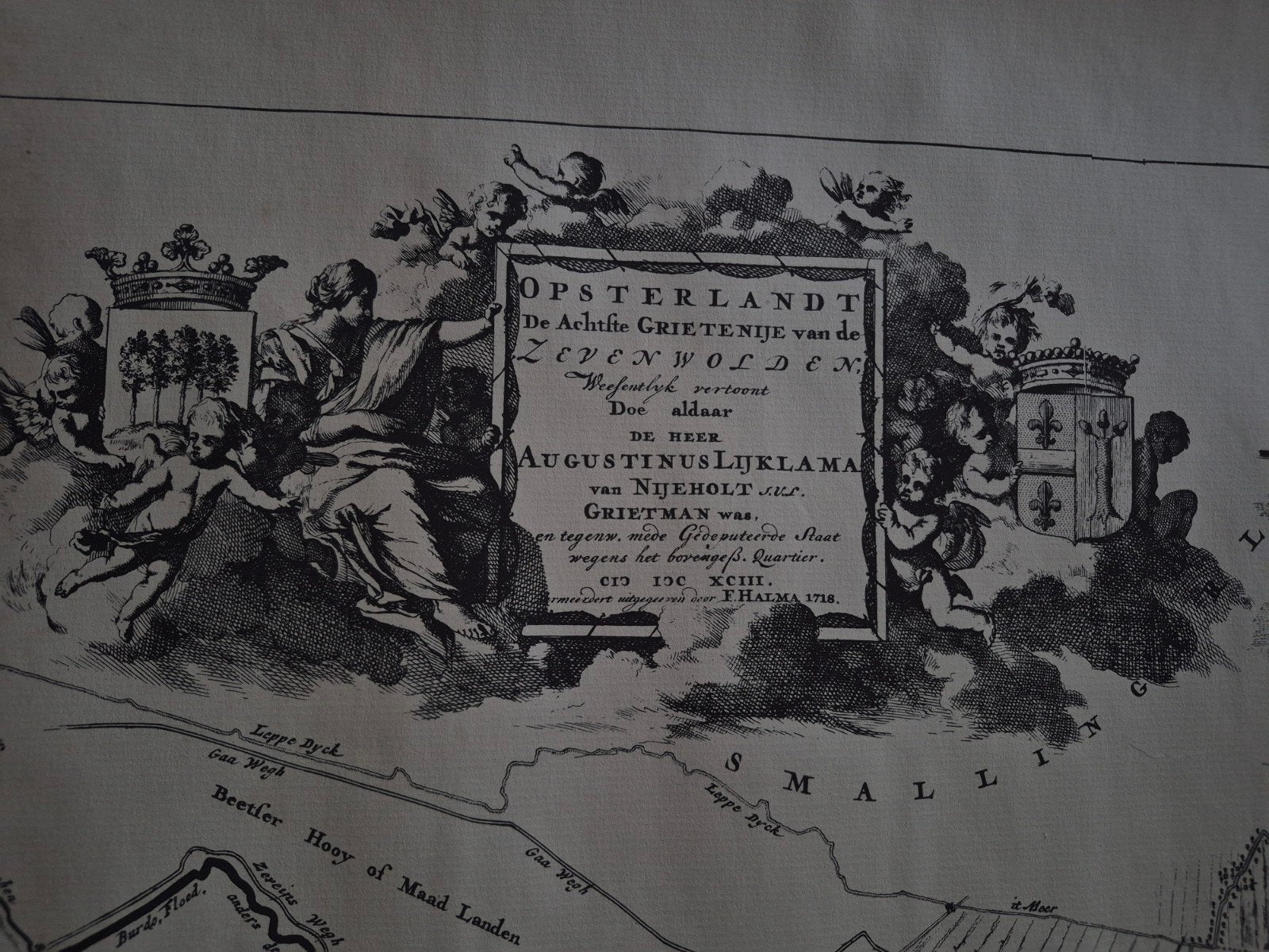 Oude kaart Opsterland – Schotanus facsimile – groot formaat, Ophalen of Verzenden