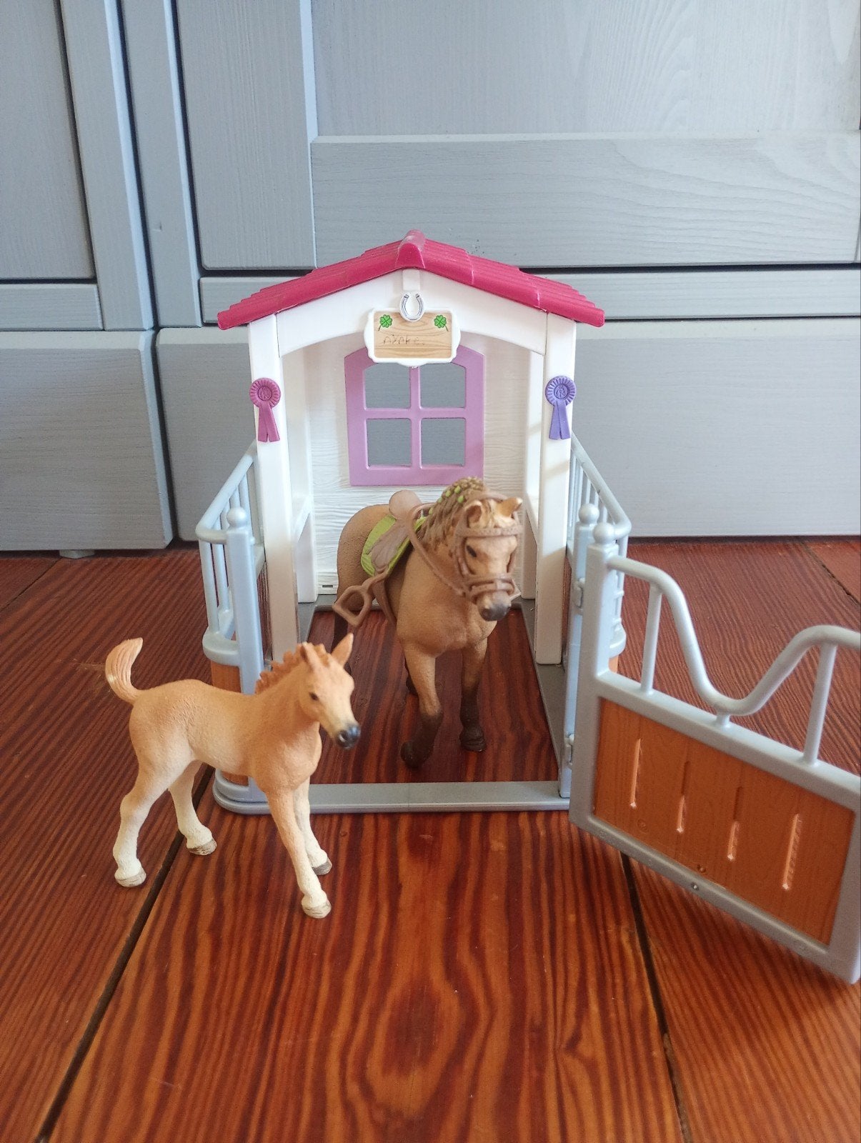 samengestelde schleich set, Ophalen of Verzenden, Gebruikt, Paard, Beeldje of Figuurtje