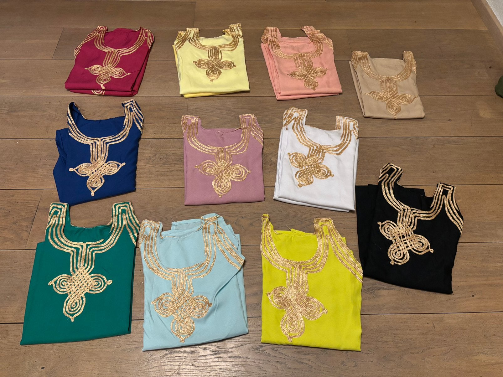 Marokaanse huisjurken gandora jalaba zomerjurk kaftan, Meerkleurig, Maat 42/44 (L), Nieuw, Ophalen of Verzenden
