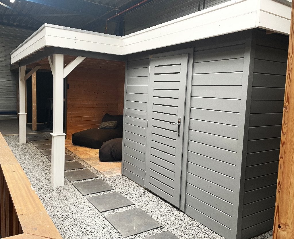 Lugarde overkapping 634x340 cm | Showmodel | €4.495,-, Ophalen, Zo goed als nieuw, Veranda
