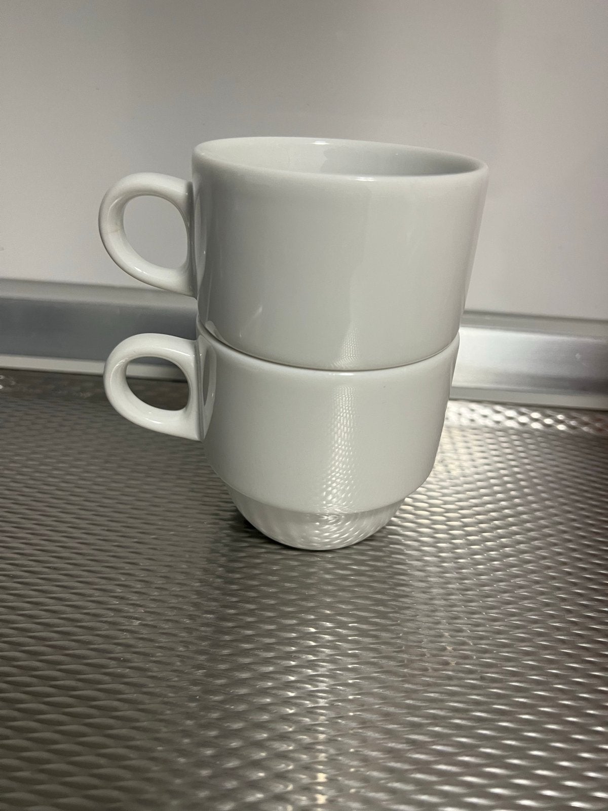 9 stapelbare koffiebekers/mokken, Ophalen of Verzenden, Steen/keramiek, Wit, Overige typen