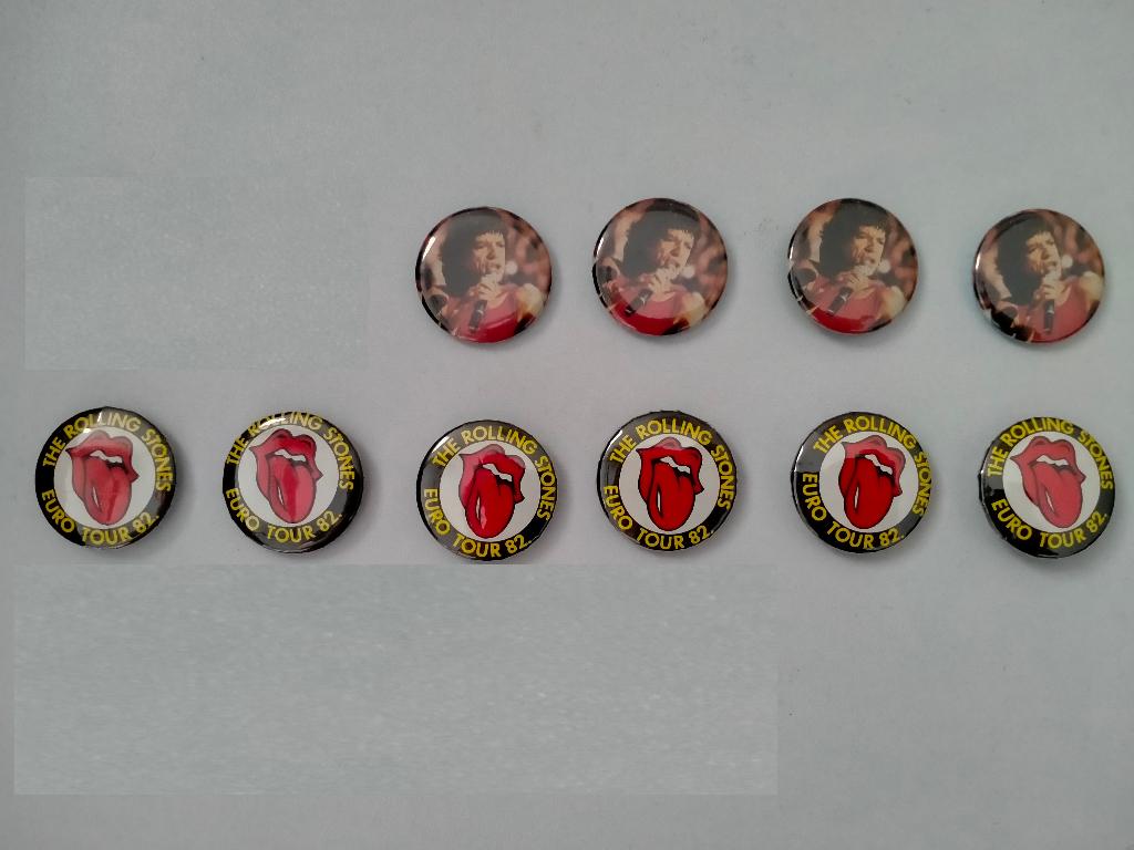 The Rolling Stones tong muziek EURO tour 1982 button buttons, Ophalen of Verzenden, Gebruikt, Overige typen