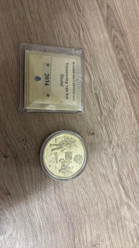 Apollo XI maanlanding - herdenkingsmunt, Ophalen of Verzenden, Overige materialen, Nederland
