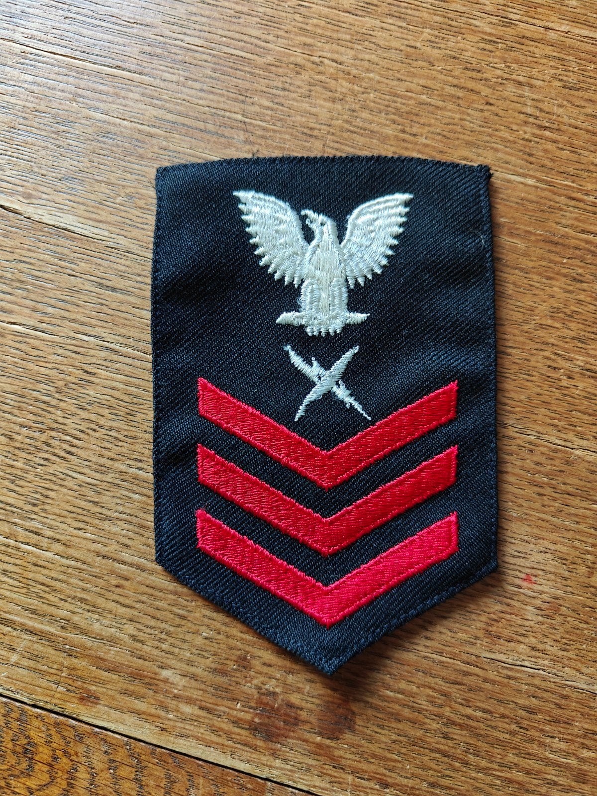 Navy rang patch zwart 13, Ophalen of Verzenden, Marine, Amerika, Embleem of Badge