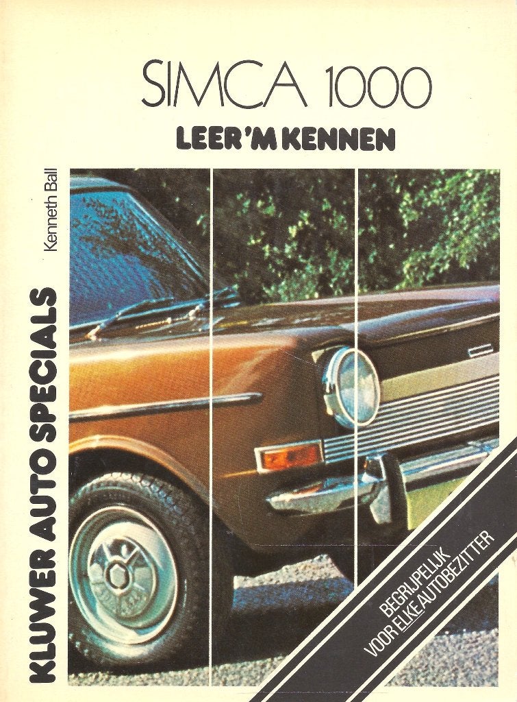 SIMCA 1000 HANDBOEKWERK ., Ophalen of Verzenden, Zo goed als nieuw, Overige merken, KLUWER .