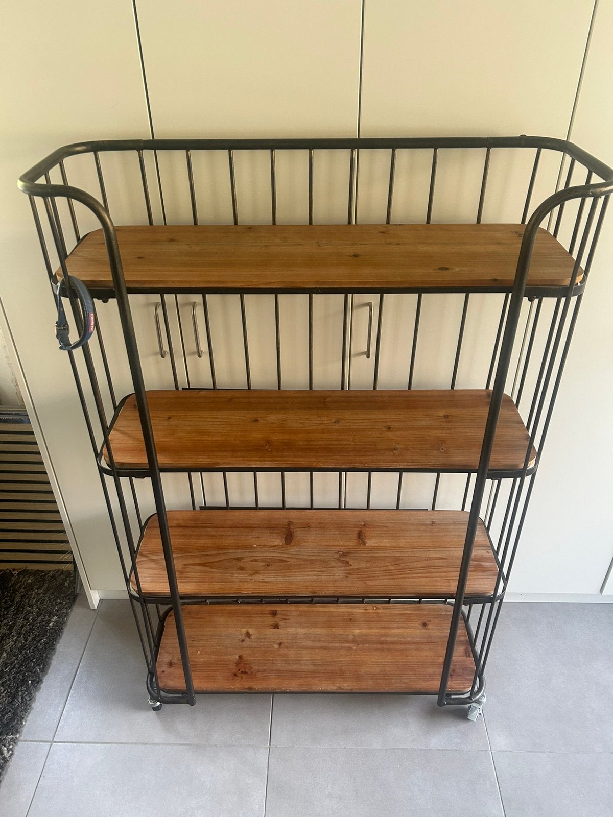 Mooi houten rek met metaal, Ophalen, Zo goed als nieuw