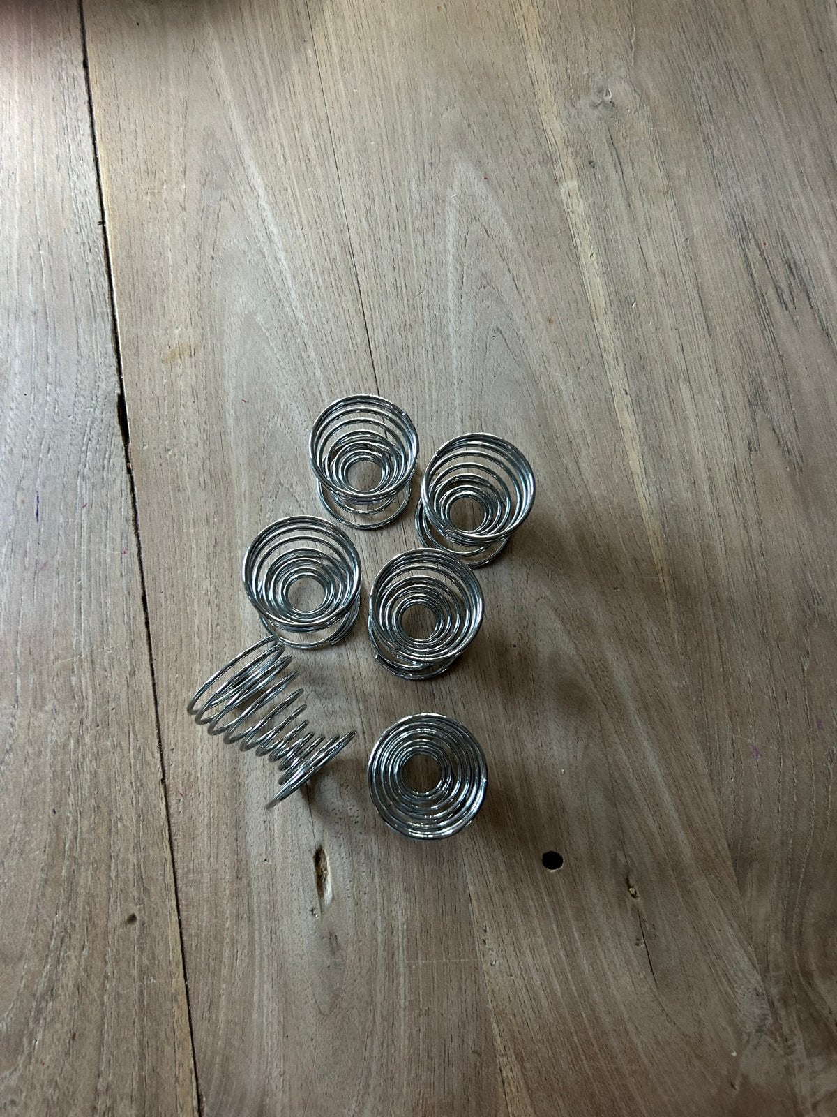 Roestvrijstaal spiraal eierdopjes, Zilver, Ophalen of Verzenden, Metaal, Overige typen