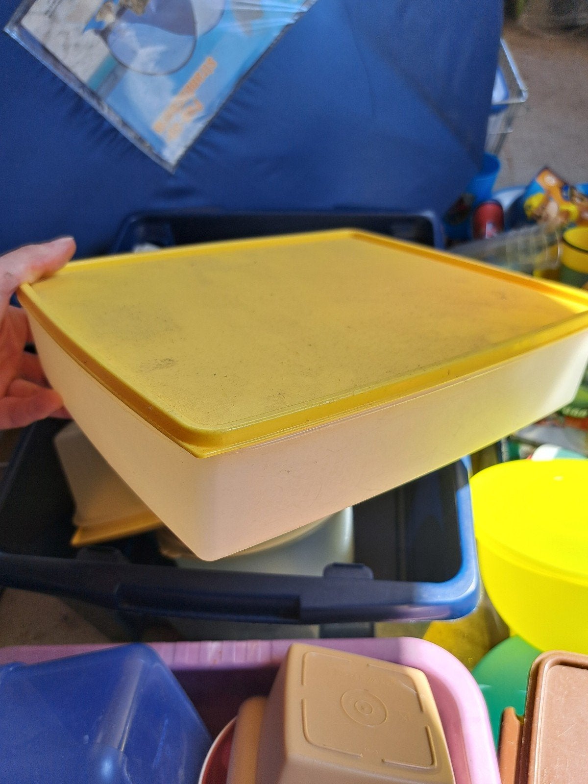 Diverse Tupperware collectie - Bakjes, schalen en meer, Gebruikt, Blauw, Ophalen of Verzenden, Met deksel
