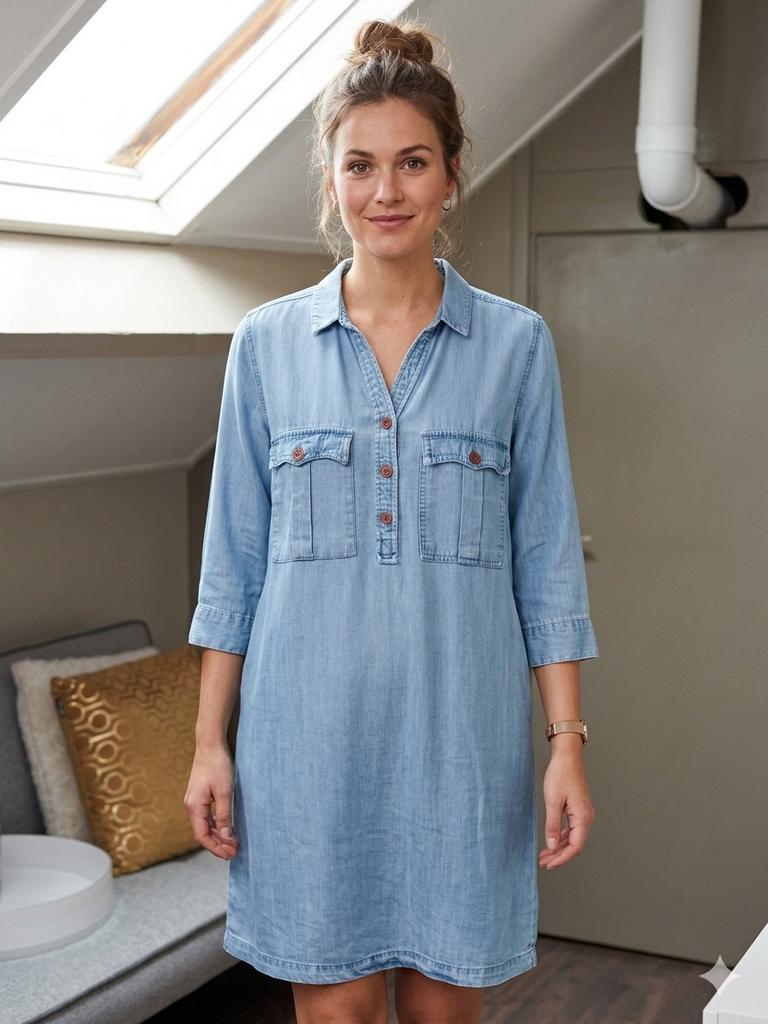 MKT jeans jurk, Kleding | Dames, Maat 38/40 (M), Blauw, Ophalen of Verzenden, Knielengte