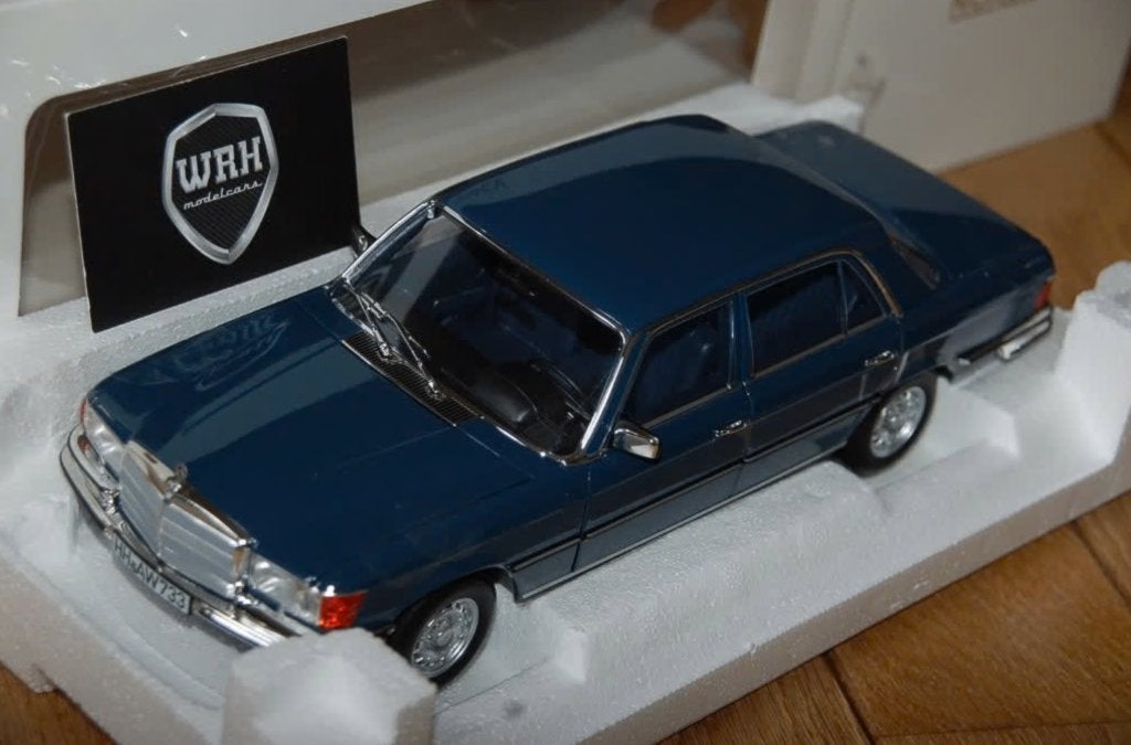 1:18 MERCEDES W116 350 SEL blue Norev 183976 in box WRH, Verzenden, Zo goed als nieuw, Auto, Norev