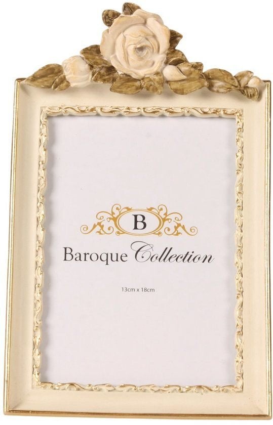 Baroque Fotolijst 13x18 cm - Crème Resin, Huis en Inrichting, Kunststof, Baroque Collection, Met sierrand, Info@baroquecollection.com