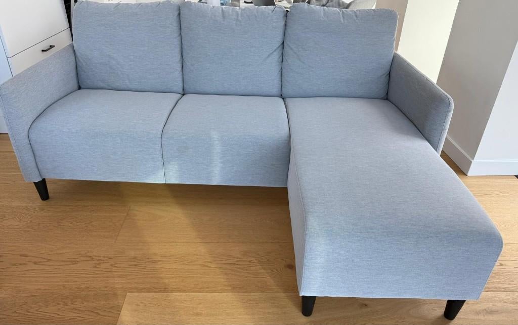 IKEA L-shape sofa light grey, Ophalen, Driepersoons, Zo goed als nieuw, Modern