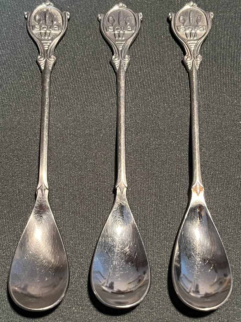 3 vintage Sola bestek thee-lepeltjes., Ophalen of Verzenden