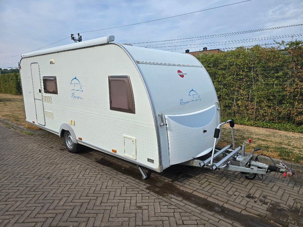 Burstner Flipper 495 TK - stapelbed / airco / luifel, Caravans en Kamperen, Particulier, Bürstner, 5 tot 6 meter, Kachel
