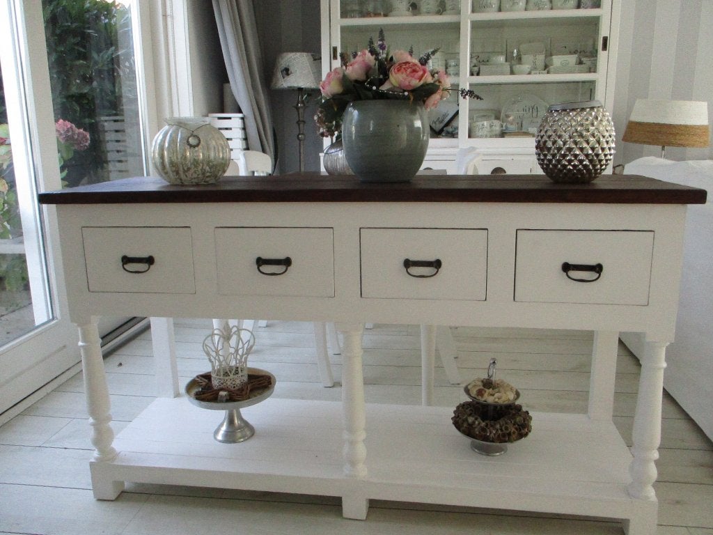 Mooie sidetable/dressoir 1,50 met 4 laden, Huis en Inrichting, Ophalen, 100 tot 150 cm, Eikenhout, Landelijk
