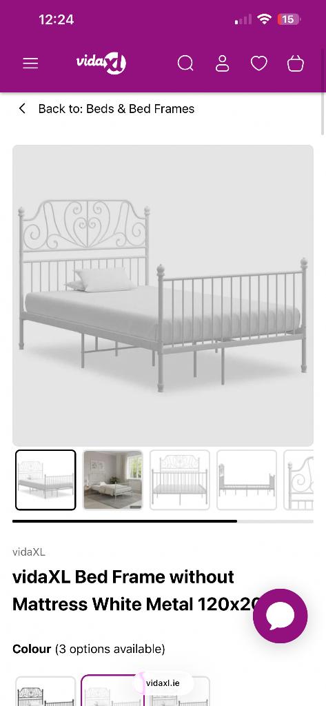 Bed frame & mattress, Huis en Inrichting, Slaapkamer | Bedden, Ophalen, Tweepersoons, 140 cm, Zo goed als nieuw