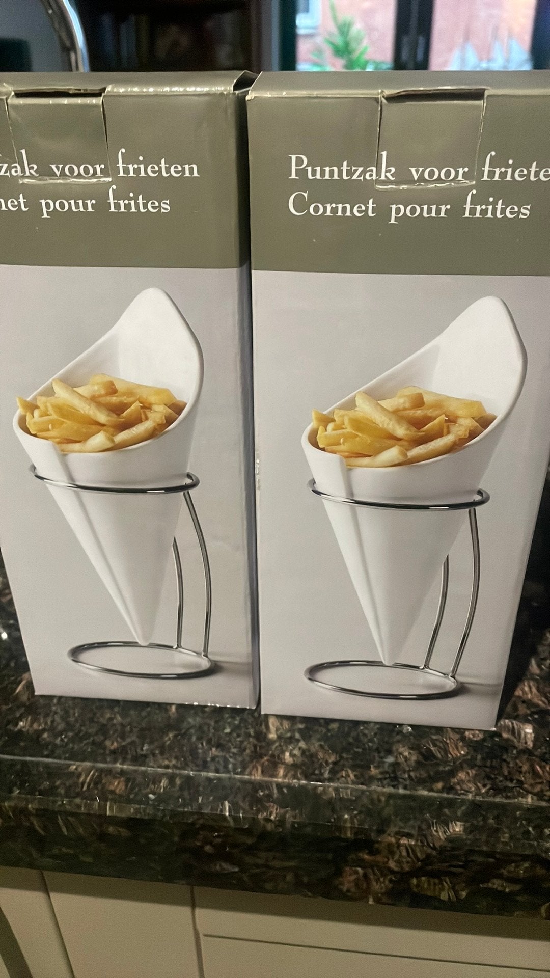2 frites houders, Ophalen of Verzenden, Zo goed als nieuw, Overige materialen