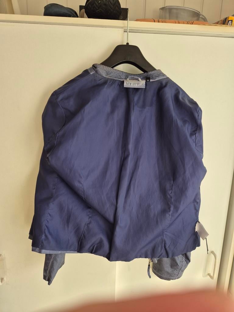 Blauw nappa het jasje van My Style, Kleding | Dames, Ophalen of Verzenden, Zo goed als nieuw, Maat 38/40 (M), Blauw