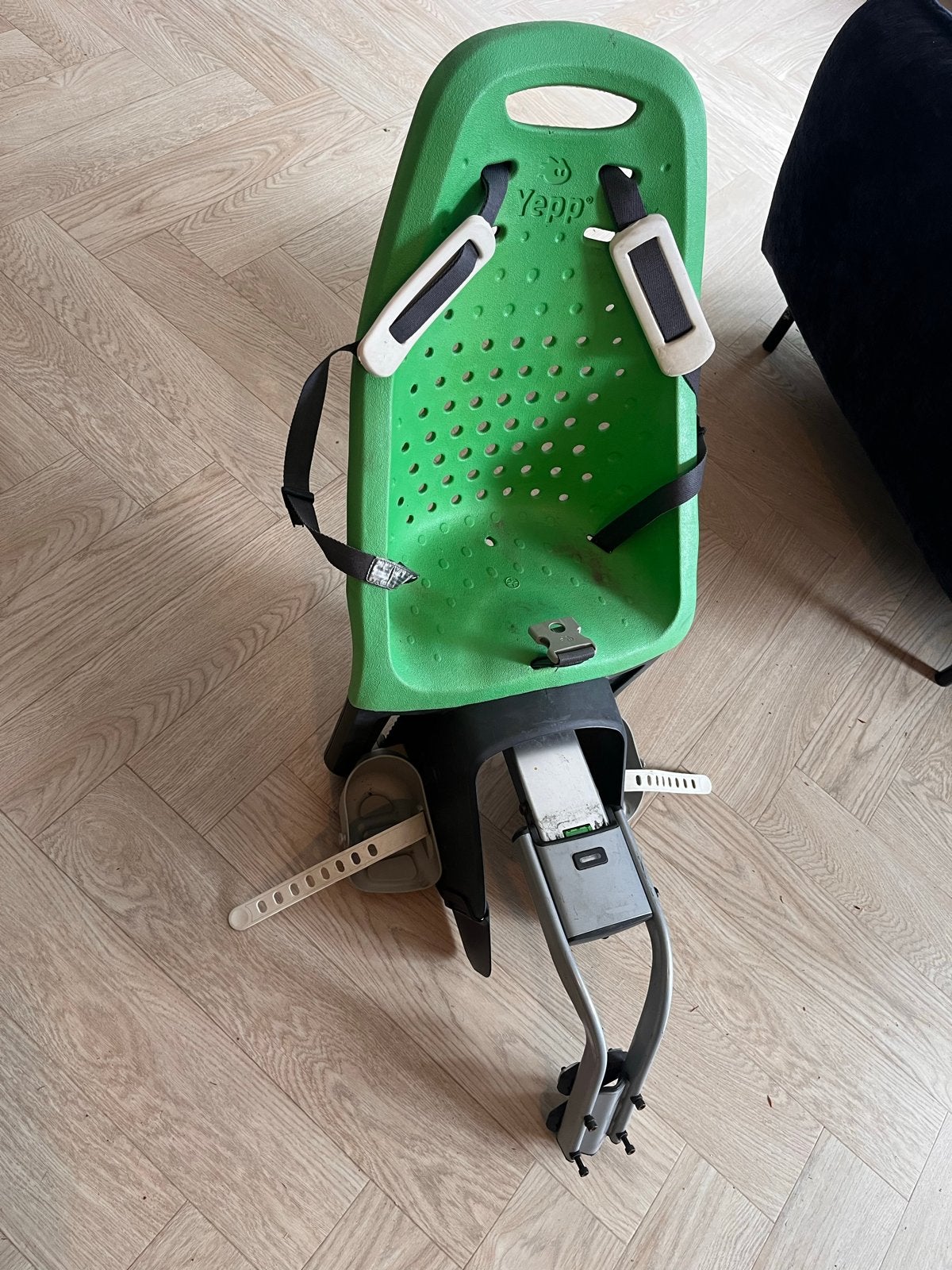 Yepp Achterzitje Fiets - Groen, Achterzitje, 9 t/m 18 kg, Ophalen of Verzenden, Gebruikt