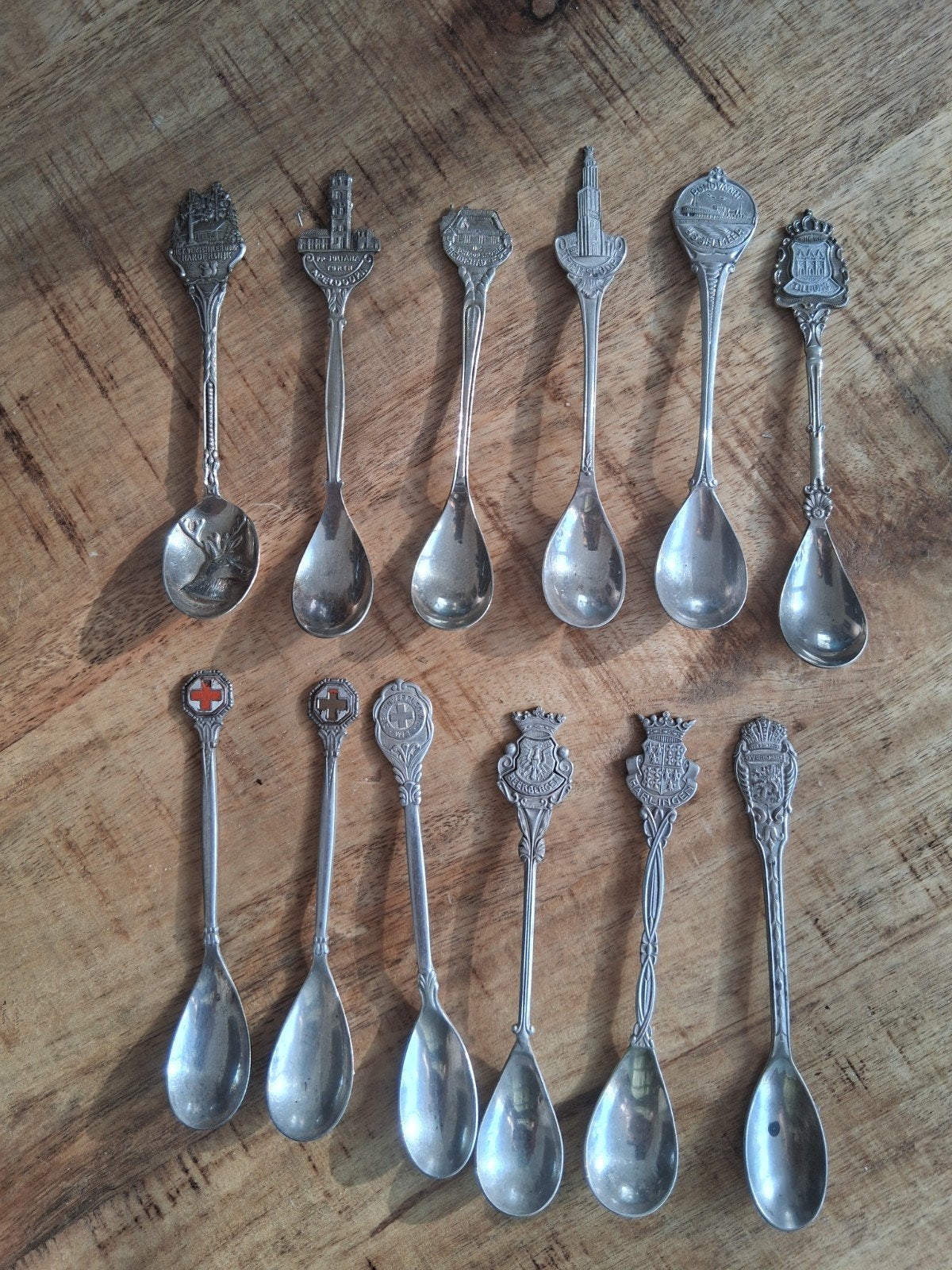 12 oude lepeltjes, Antiek en Kunst, Ophalen of Verzenden