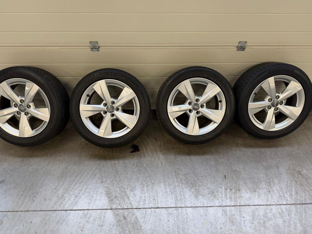5x100 a1 audi 16inch S-line zomerset 195/55/16 A1 82a, Ophalen, Gebruikt, 16 inch, Banden en Velgen