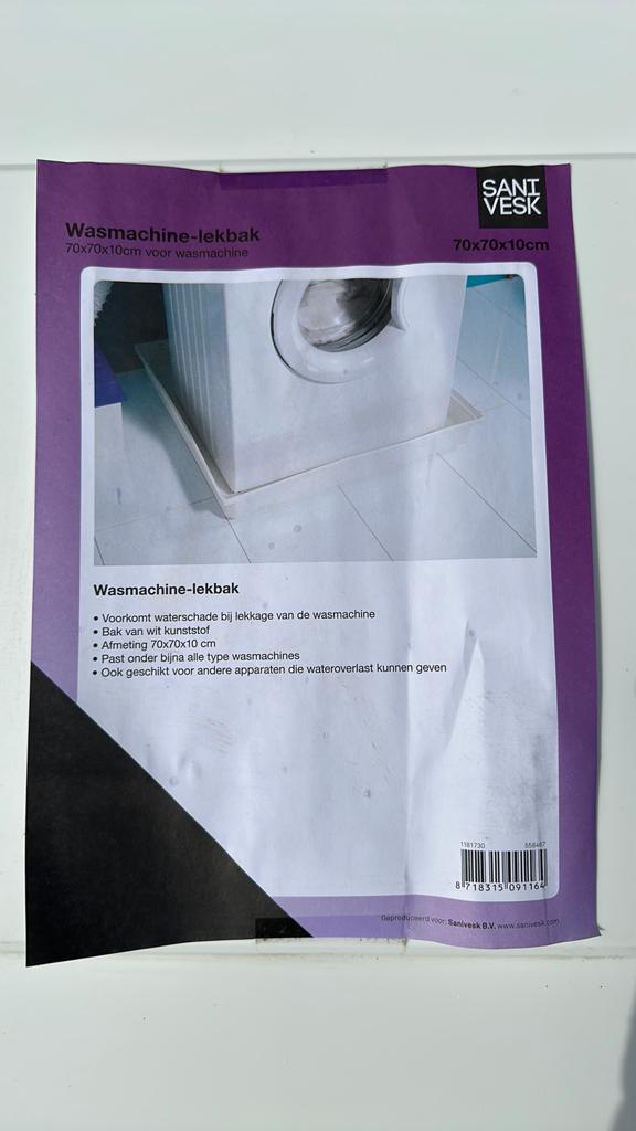 Wasmachine lekbak, Witgoed en Apparatuur, Onderdelen en Toebehoren, Ophalen, Nieuw