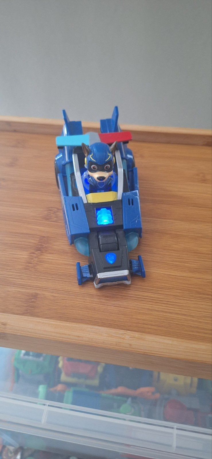 Paw Patrol Chase Mighty Pups Super Paws Deluxe Voertuig, Ophalen of Verzenden, Zo goed als nieuw