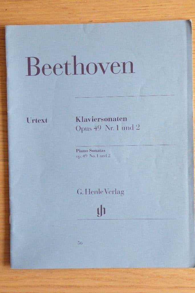 2 leichte Sonaten Opus 49 No.1 & 2 fur Klavier -  Beethoven, Gebruikt, Klassiek, Ophalen of Verzenden, Artiest of Componist