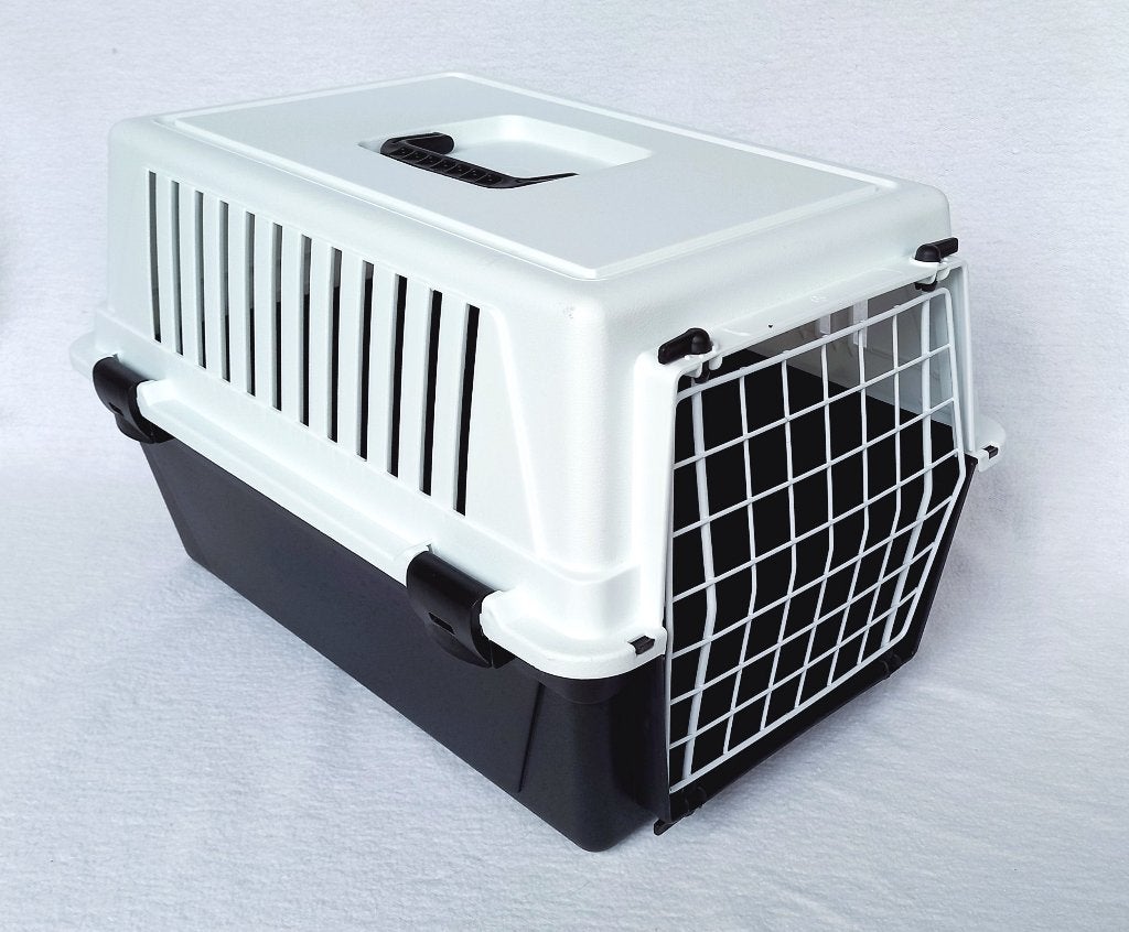 Zwart-witte transportbox - reismand 48x32,5x29 cm, Dieren en Toebehoren, Ophalen of Verzenden, Gebruikt