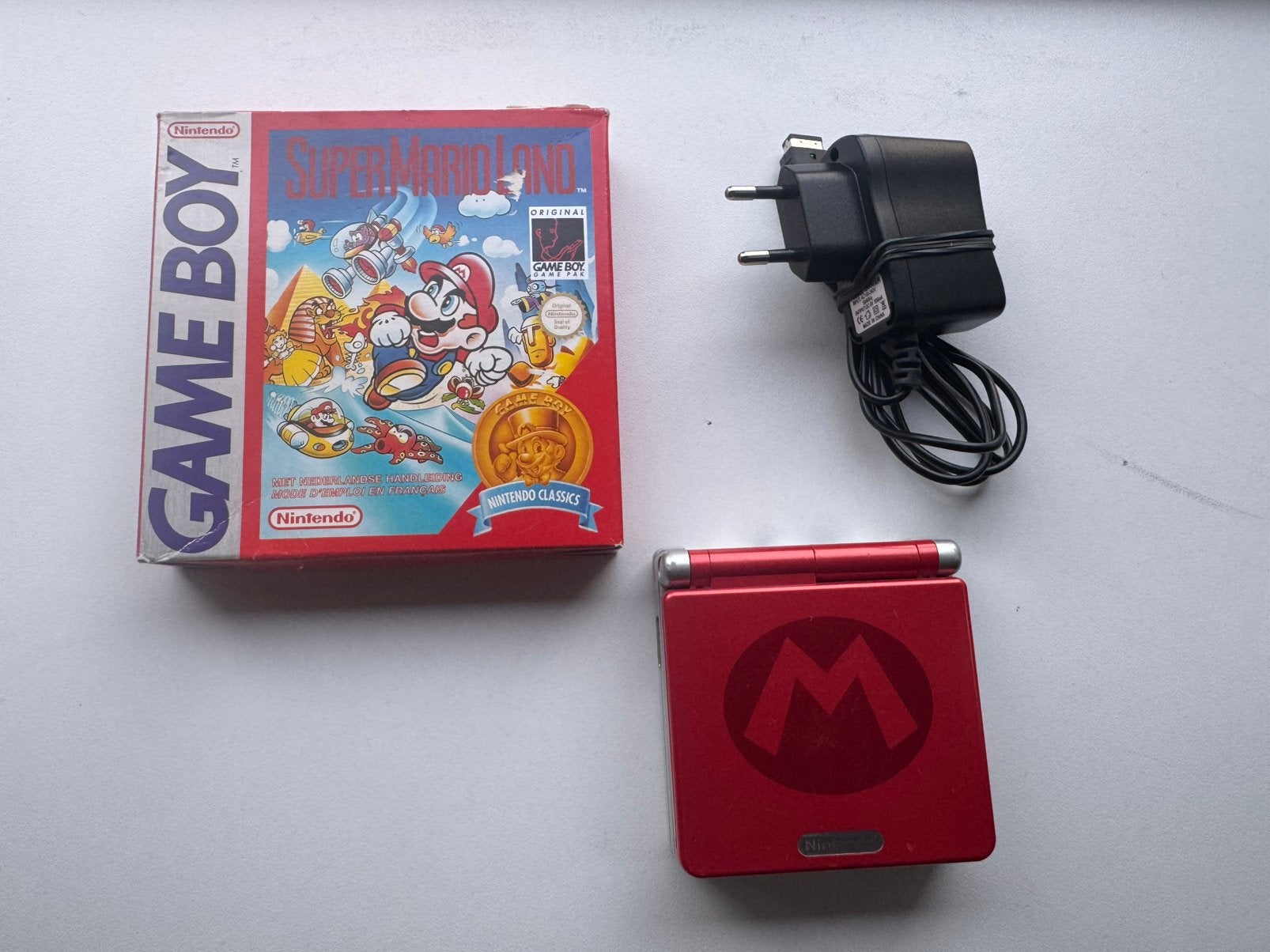 Nintendo Game Boy Advance SP Mario Edition +Super Mario Land, Spelcomputers en Games, Ophalen of Verzenden, Zo goed als nieuw