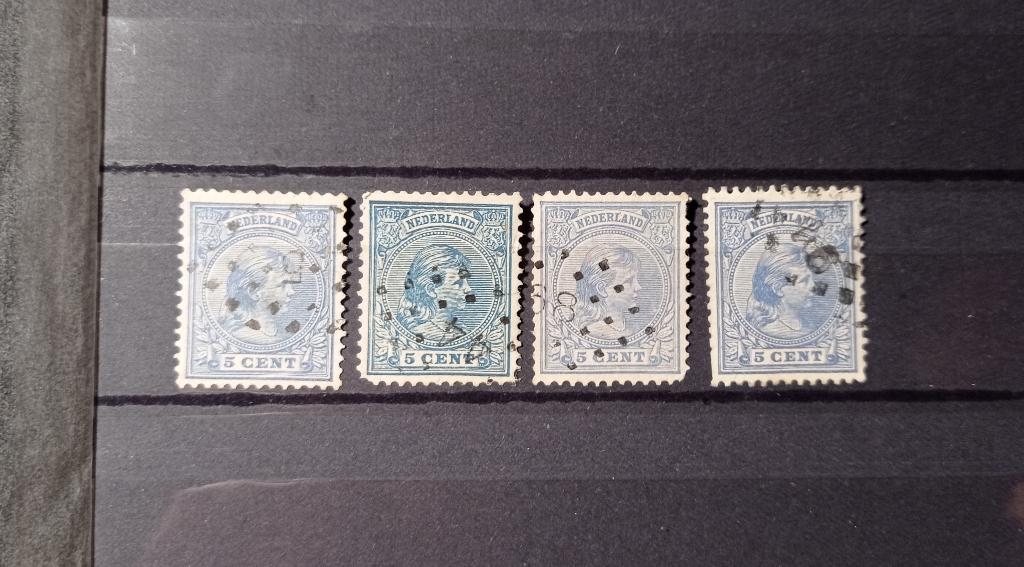 7 verschillende puntstempels, Postzegels en Munten, Verzenden, T/m 1940, Gestempeld