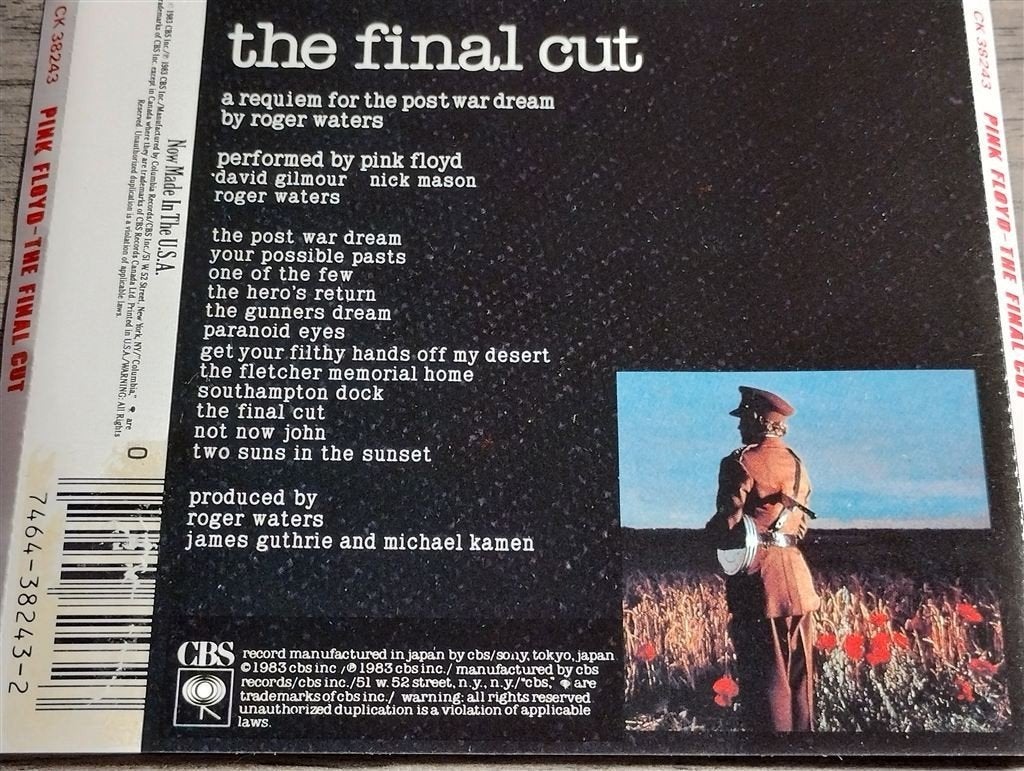 Pink Floyd - The Final Cut [USA], Ophalen of Verzenden, Zo goed als nieuw, Poprock