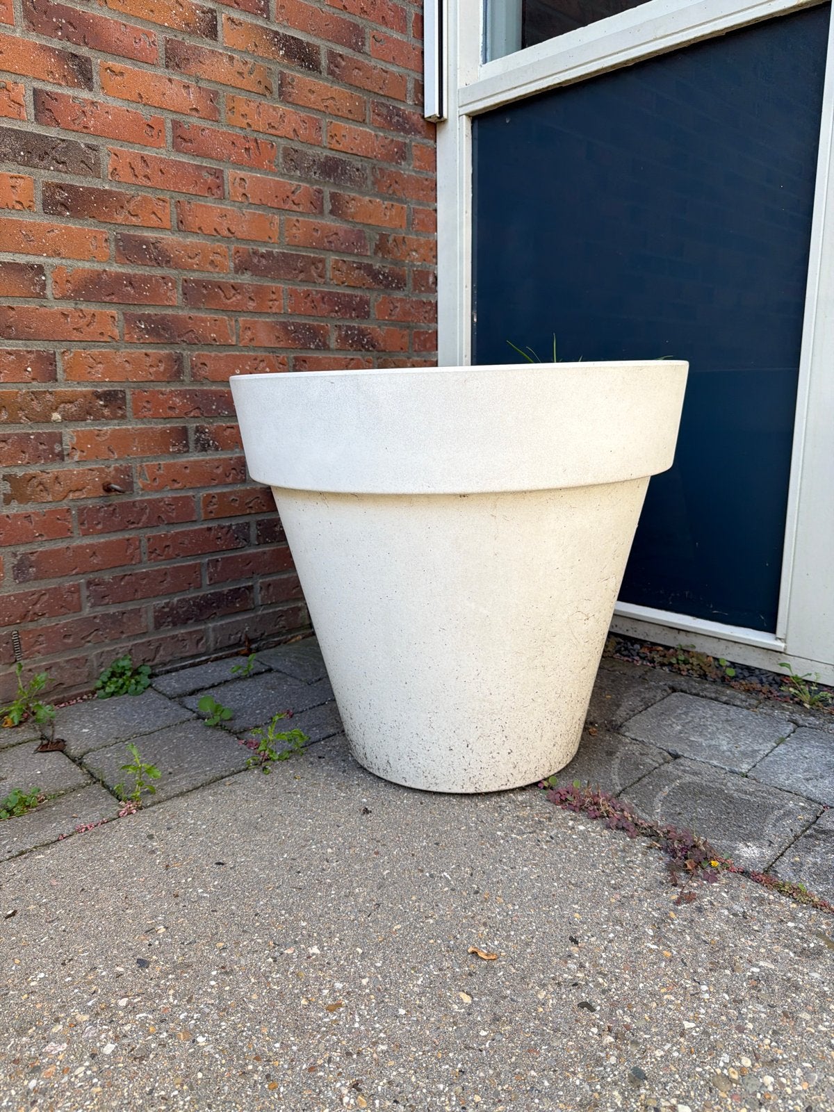 Grote witte bloempot van plastic, Ophalen, Kunststof, Gebruikt, Balkon
