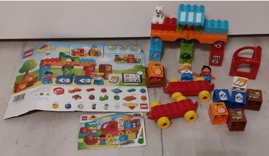 Duplo 10818 - Vrachtwagen met Marktkraamset, Kinderen en Baby's, Gebruikt, Ophalen of Verzenden, Compleet, Duplo