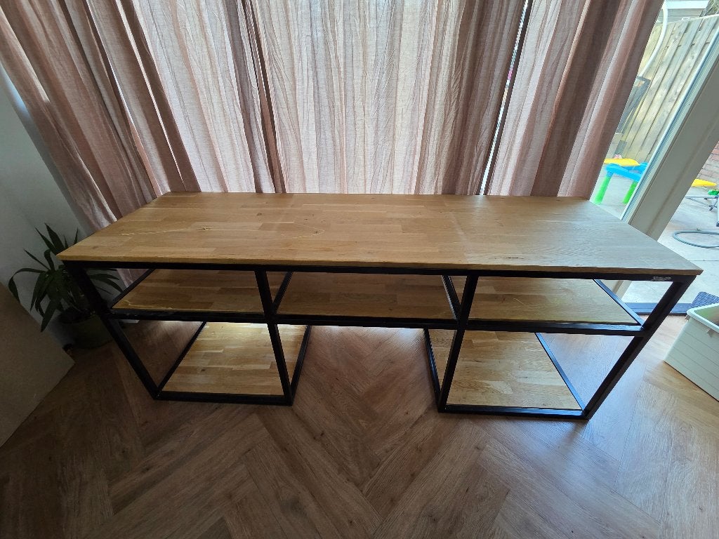 TV Cabinet Frame with Shelves - Industrial Design, Ophalen, 150 tot 200 cm, Minder dan 100 cm, Metaal
