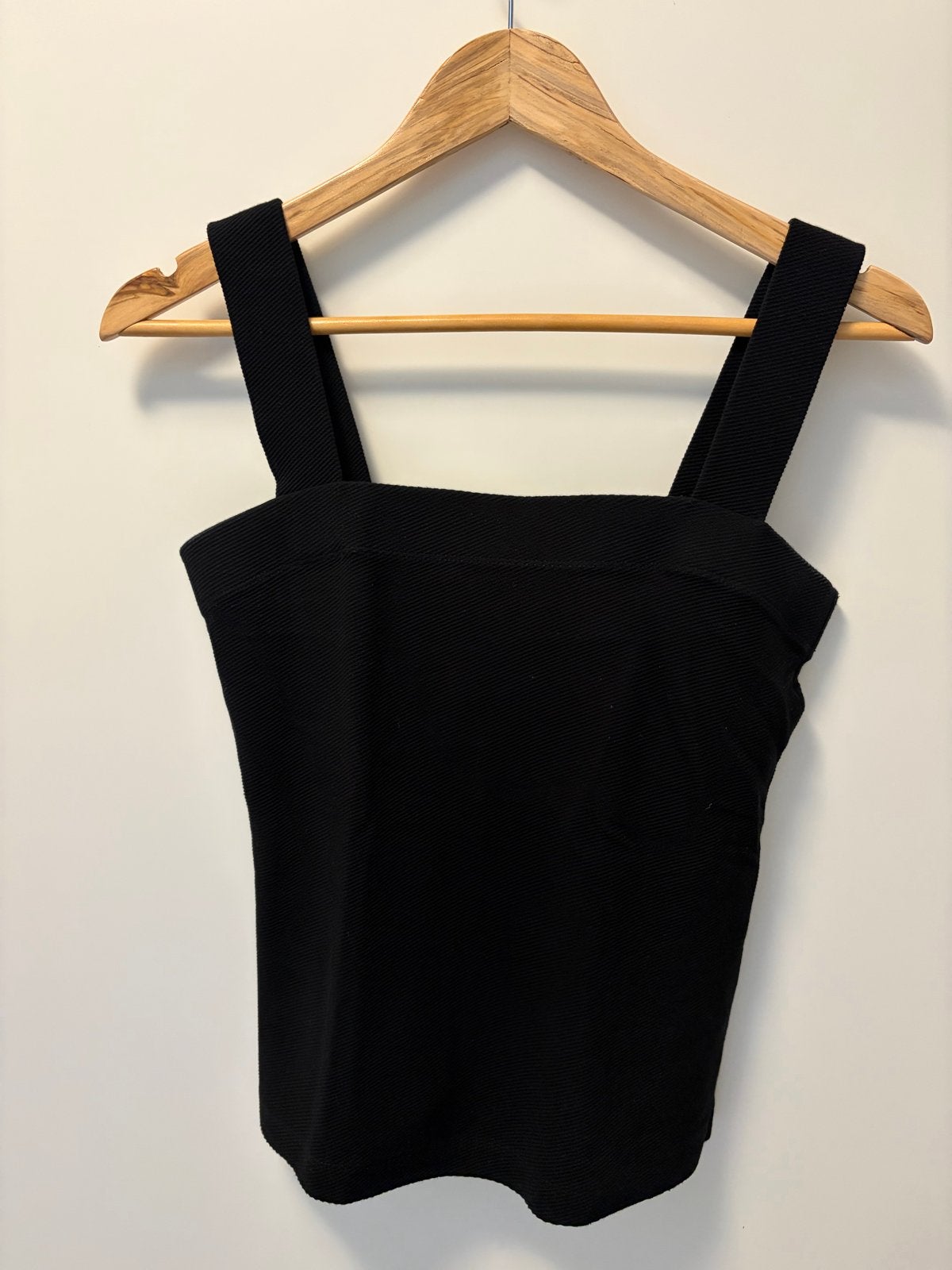 Vanilia Zwarte Rib Square Top Maat 36 (S), Kleding | Dames, Zwart, Ophalen of Verzenden, Zo goed als nieuw, Maat 36 (S)
