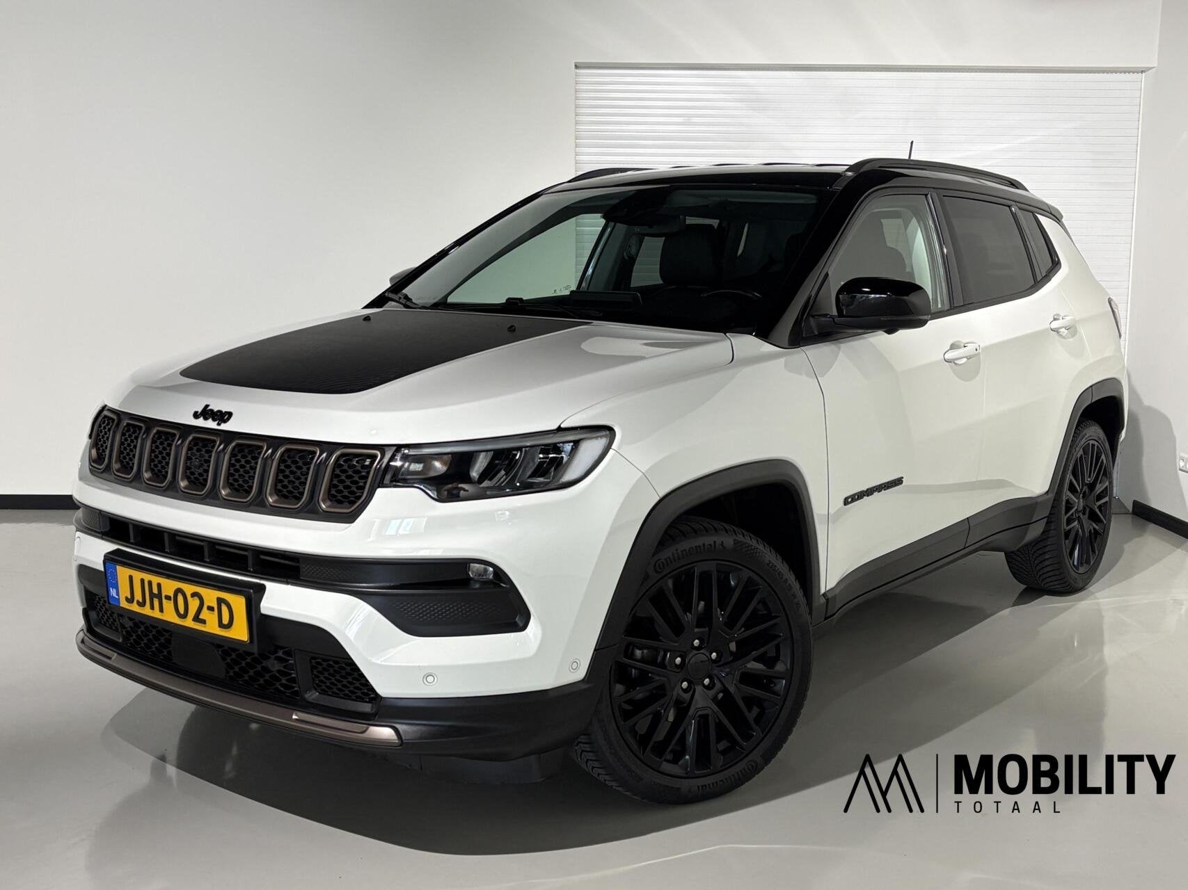 Jeep Compass S 1.5T e-Hybrid 130pk Upland|19inch|Alpine|360, Auto's, Gebruikt, 4 cilinders, Leder en Stof, Wit