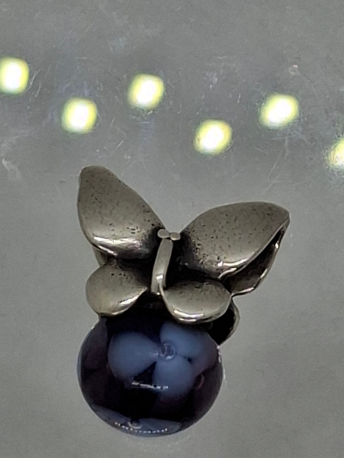 Trollbeads zilveren bedel met vlinder en glaskraal LAA 925, 1 bedel, Ophalen of Verzenden, Zilver, Trollbeads