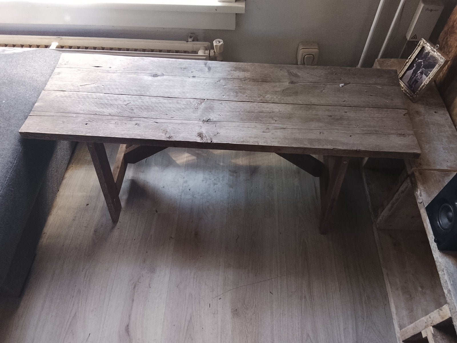 Steiger houten bankje, Ophalen