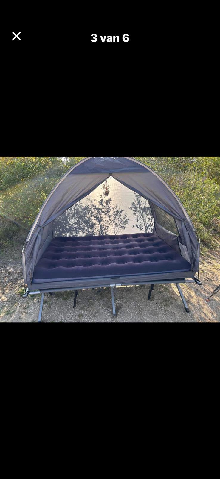 2 pers tent op poten, Ophalen, Zo goed als nieuw