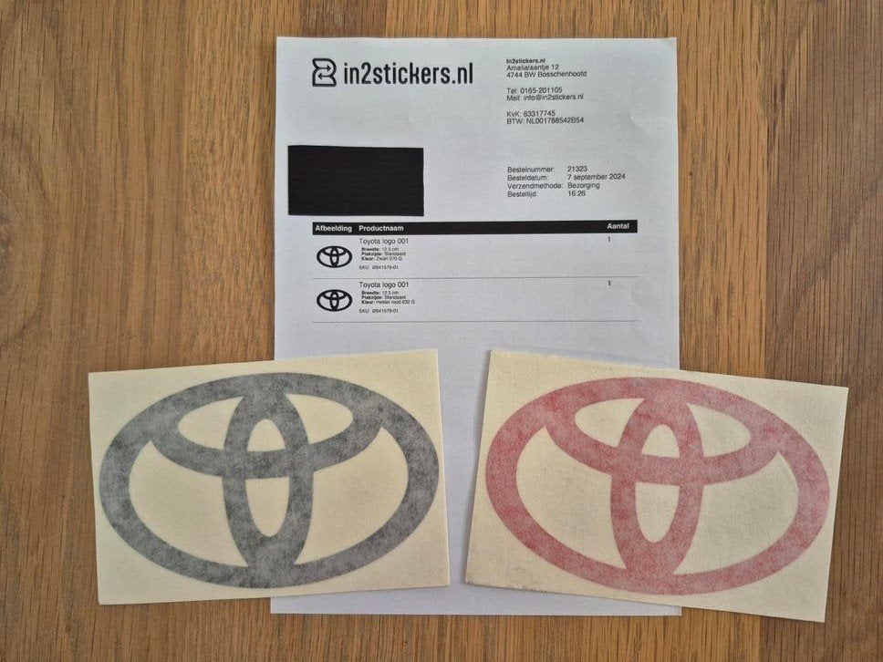 Toyota logo stickers - rood en zwart, Verzamelen, Ophalen of Verzenden, Nieuw, Merk