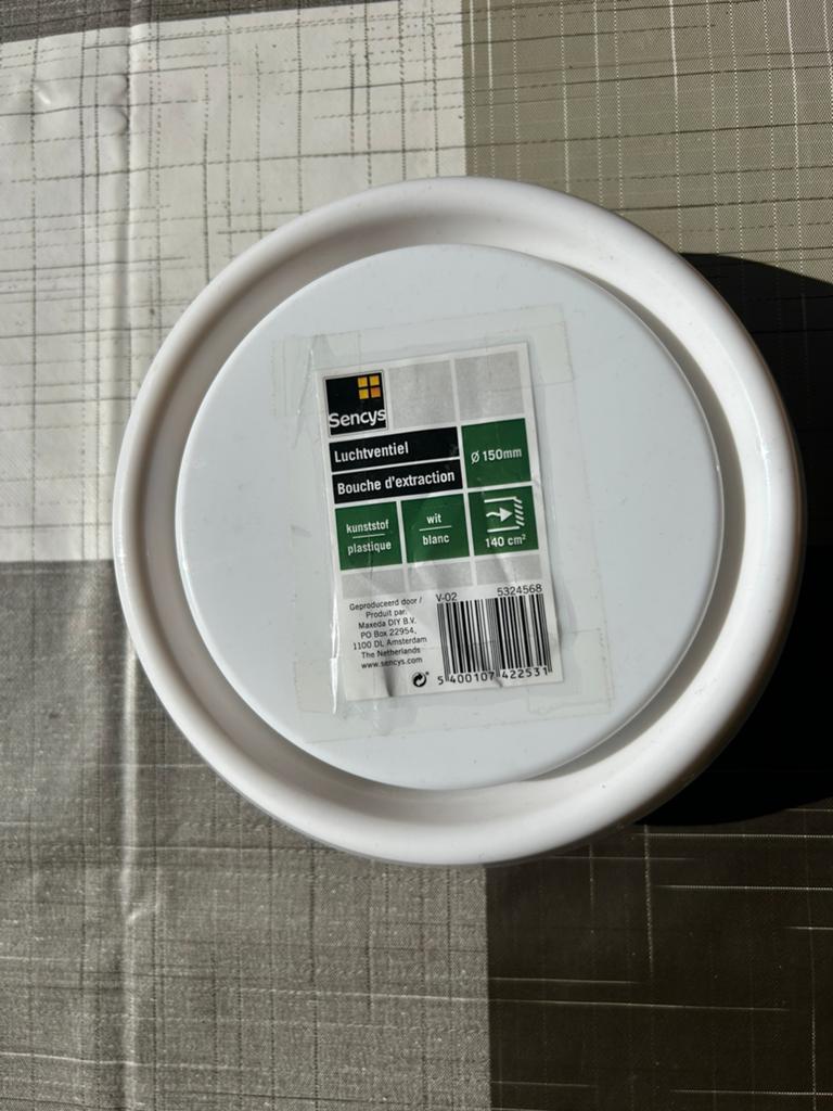 luchtventiel 150 mm, Ophalen of Verzenden, Nieuw, Ventilator