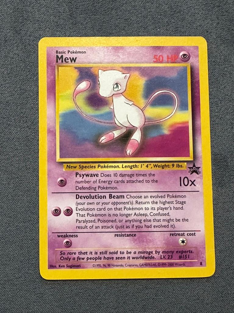 Mew 008 Wizards Black star promo, Ophalen of Verzenden, Nieuw, Losse kaart, Foil